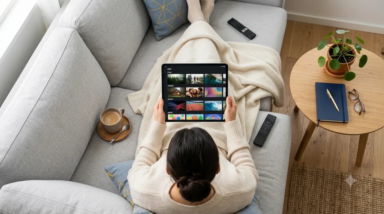 IPTV catch-up på surfplatta sett ovanifrån